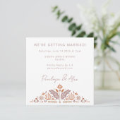 Abstrakte botanische Formen Terracotta Rost Weddin Einladung (Stehend Vorderseite)