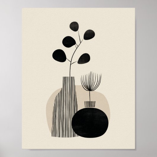 Abstrakte botanische Illustration Poster (Vorne)