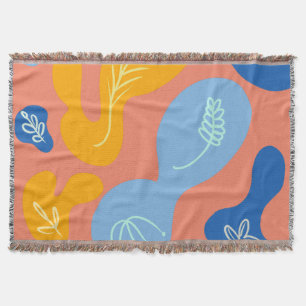 Abstrakte botanische Kugeln Blau Gelbe Wurfdecke Decke