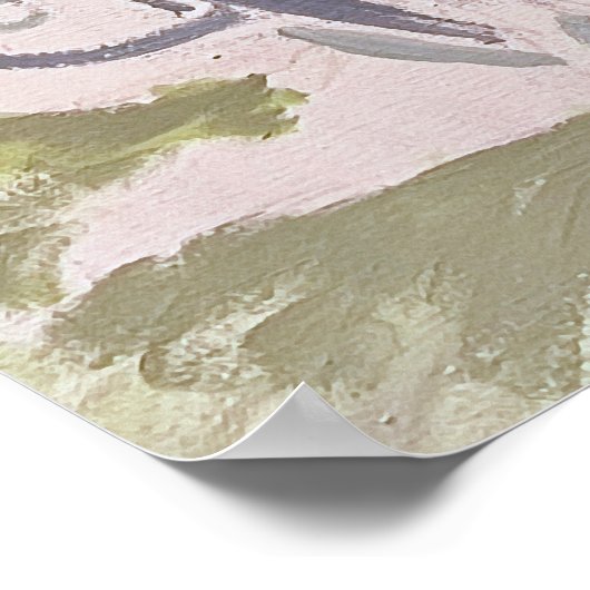 Abstrakte botanische Malerei Poster (Ecke)