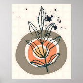 Abstrakte botanische Minimalis Poster (Vorne)