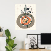 Abstrakte botanische Minimalis Poster (Heimbüro)