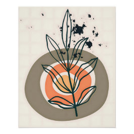 Abstrakte botanische Minimalis Poster