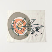 Abstrakte botanische Minimalis Wandteppich (Vorderseite (Horizontal))