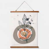 Abstrakte botanische Minimalis Wandteppich Mit Holzrahmen (Vorderseite)