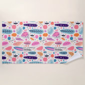 Abstrakte Botanische Muster Pastellfarben BOHO Chi Strandtuch (Vorderseite)