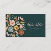 Abstrakte botanische Ölmalerei mit Blütenblättern Visitenkarte (Vorderseite)