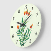 Abstrakte botanische Pflanze Frühjahr Große Wanduhr (Winkel)