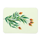 Abstrakte botanische Pflanze Frühjahr Magnet (Horizontal)