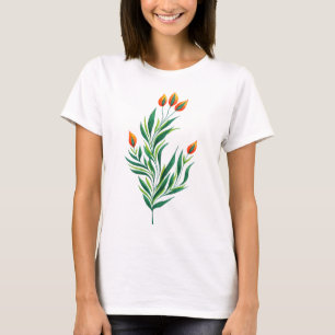 Abstrakte botanische Pflanze Frühjahr T-Shirt