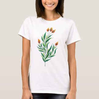 Abstrakte botanische Pflanze Frühjahr T-Shirt