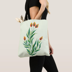 Abstrakte botanische Pflanze Frühjahr Tasche