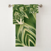 abstrakte botanische tropische Blätter mit Pflanze Badhandtuch Set (Insitu)