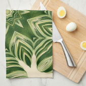 abstrakte botanische tropische Blätter mit Pflanze Geschirrtuch (Viertel Falte)