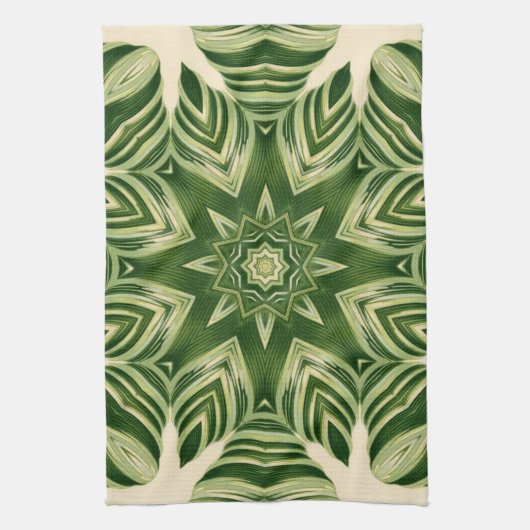 abstrakte botanische tropische Blätter mit Pflanze Geschirrtuch (Vertikal)