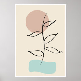 Abstrakte botanische Wandkunst – Minimale Linienku Poster
