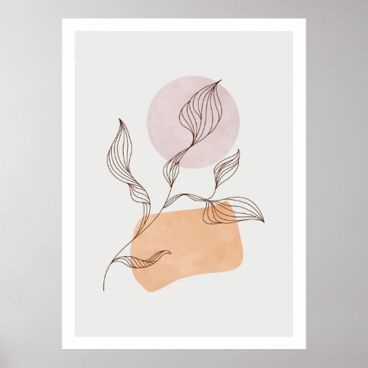 Abstrakte botanische Wandkunst Poster (Vorne)