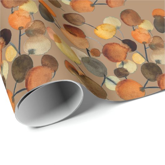Abstrakte braune Herbstbaumkunst Geschenkpapier (Rolleneckpunkt)