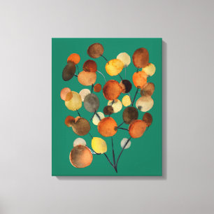 Abstrakte braune Herbstbaumkunst Leinwanddruck