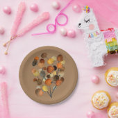 Abstrakte braune Herbstbaumkunst Pappteller (Party)