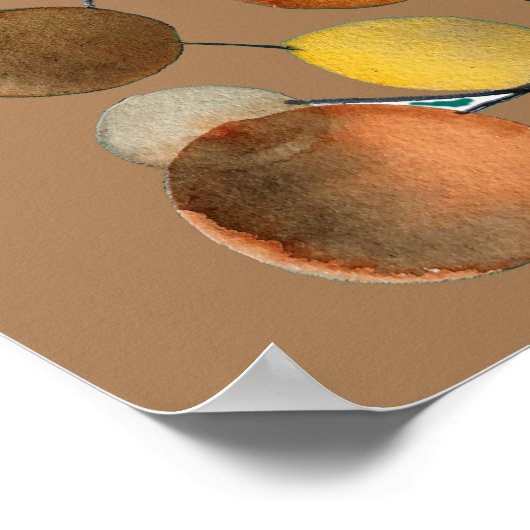 Abstrakte braune Herbstbaumkunst Poster (Ecke)