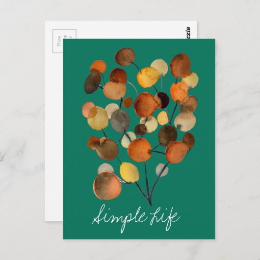 Abstrakte braune Herbstbaumkunst Postkarte (Vorne/Hinten)