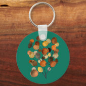 Abstrakte braune Herbstbaumkunst Schlüsselanhänger (Vorderseite)