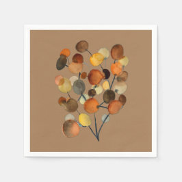 Abstrakte braune Herbstbaumkunst Serviette