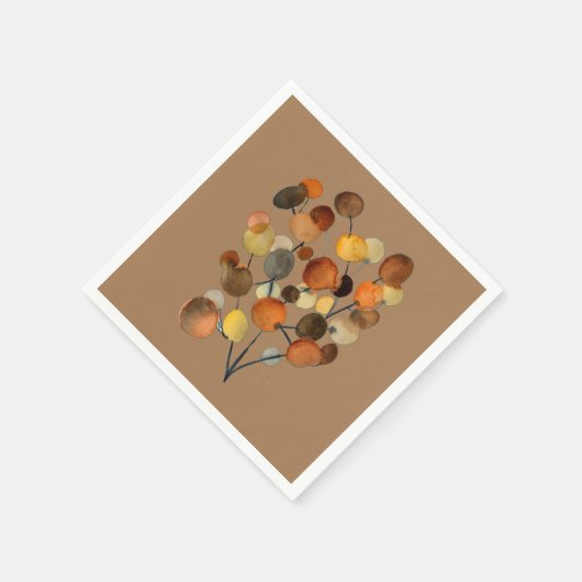 Abstrakte braune Herbstbaumkunst Serviette (Ecke)