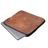 abstrakte braune Ledertextur, Hinterleder, t Laptopschutzhülle (Vorne Knopf)