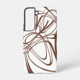 Abstrakte braune Linienkunst Samsung Galaxy Hülle