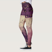 Abstrakte, braune, rosa, rosa, rosa-braune Legging Leggings (Links)