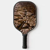 Abstrakte braune Sterne Pickleball Schläger (Rückseite)