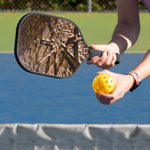 Abstrakte braune Sterne Pickleball Schläger