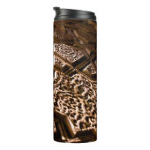 Abstrakte braune Sterne Thermosbecher (Nach rechts gedreht)