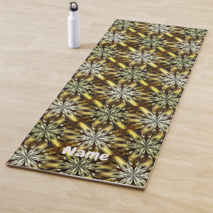 Abstrakte Braune und Goldsteine Personalisiert Yogamatte