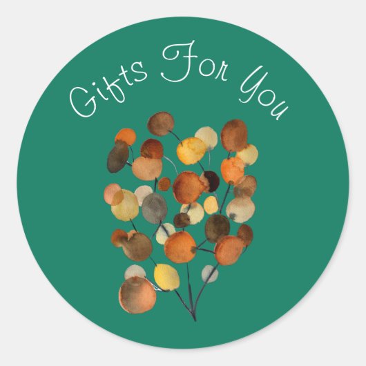 Abstrakte Brauntöne auf der aquamarinen Geschenkma Runder Aufkleber (Vorderseite)