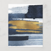 Abstrakte Brautdusche Einladung | Gold Navy Blue (Rückseite)