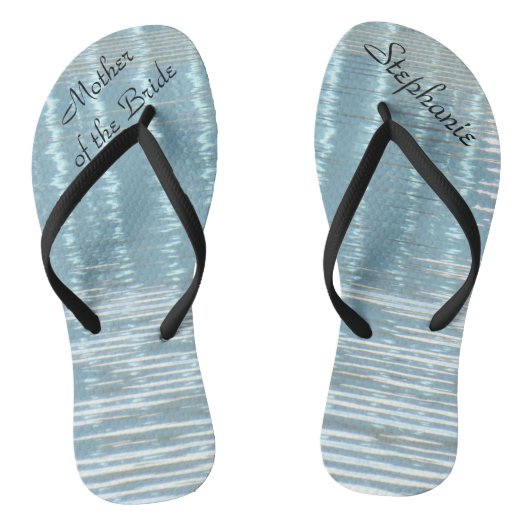 Abstrakte Brautmutter Hochzeit Blue Badesandalen (Fußbett)