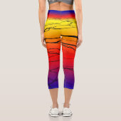 Abstrakte Breite Capri Leggings (Rückseite)