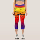 Abstrakte Breite Capri Leggings (Vorderseite)