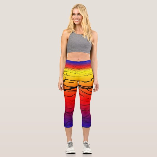 Abstrakte Breite Capri Leggings (Vorderseite)