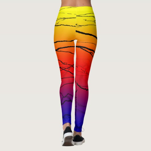 Abstrakte Breite Leggings (Rückseite)