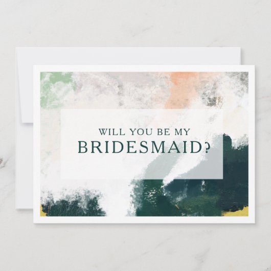 Abstrakte Bridesmaid-Vorschlagskarte Einladung (Vorderseite)