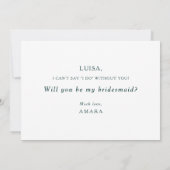 Abstrakte Bridesmaid-Vorschlagskarte Einladung (Rückseite)