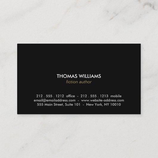 Abstrakte Briefe für Autoren und Schriftsteller Visitenkarte (Rückseite)