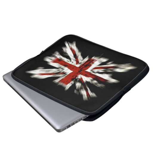 Abstrakte britische Flagge Laptopschutzhülle (Vorne Knopf)