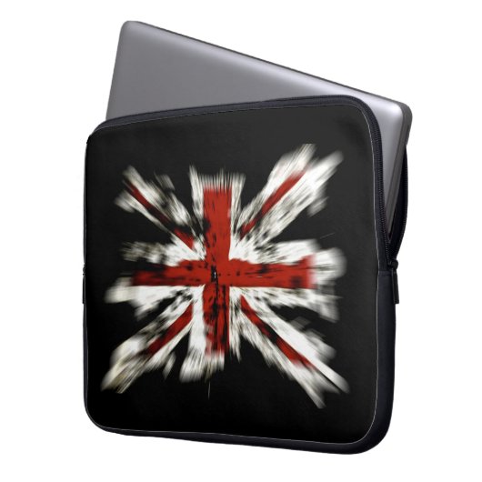 Abstrakte britische Flagge Laptopschutzhülle (Vorderseite Links)