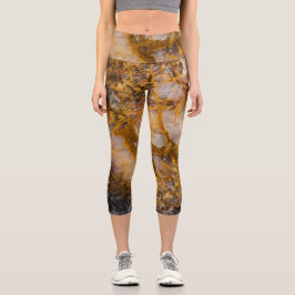 Abstrakte Bronzestruktur Capri Leggings
