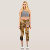 Abstrakte Bronzestruktur Capri Leggings (Vorderseite)
